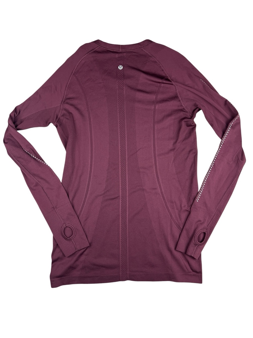 Lululemon Swiftly Tech Top Womens 12 Long Sleeve Plum Purple Thumbholes Active - Picture 5 of 11